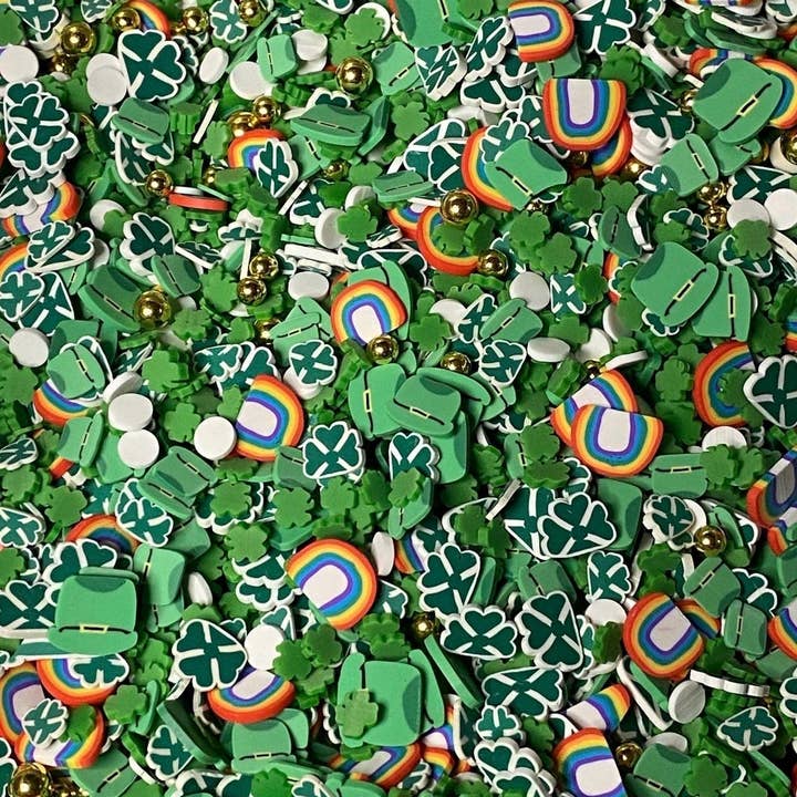 ASAP Craft Supplies - Wholesale Craft Supplies - St Patrick’s Day Polymer Clay Slices 5mm. 0.5 oz bag