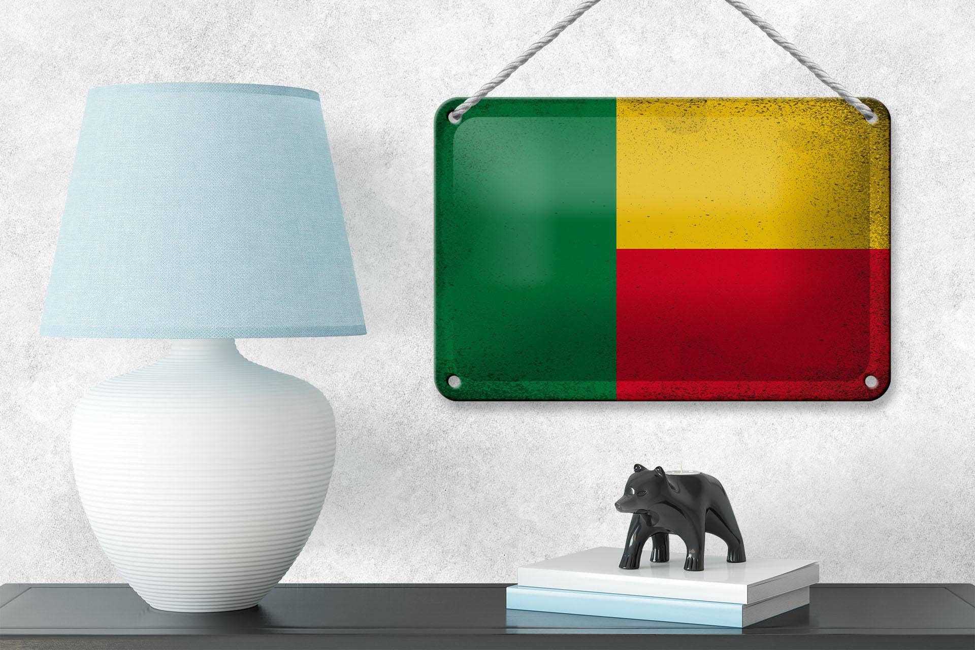 Femer - Wholesale Sign - Flag of Benin Vintage Decorative Sign 18x12 cm Flag of Benin3