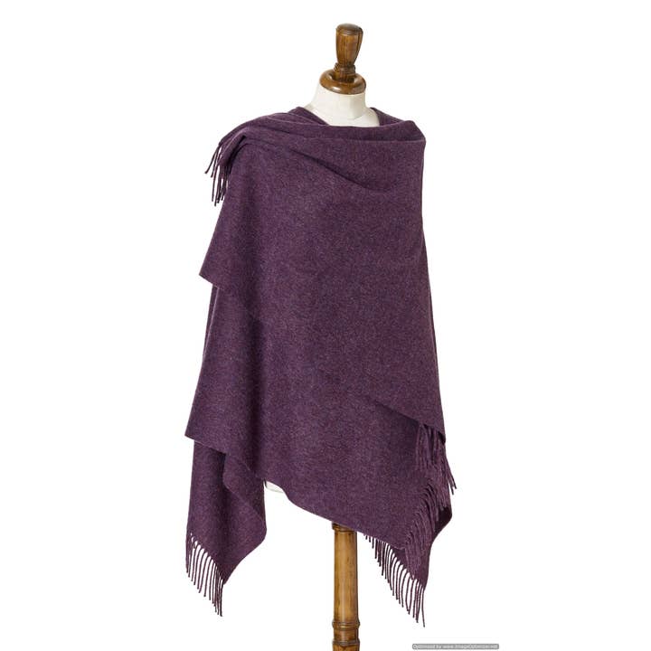 Bronte Moon - Wholesale Wrap - Women's - Plain Luxury Mini Ruana - Merino Lambswool - Made in England9