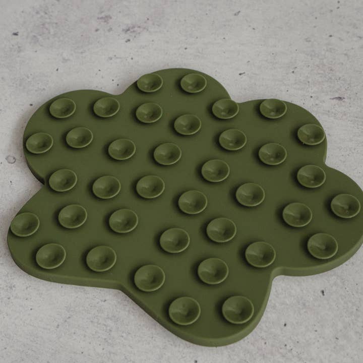 dexypaws - Wholesale Pet Food Mat - Dog - Army Green Paw Print Enrichment Lick Mat
