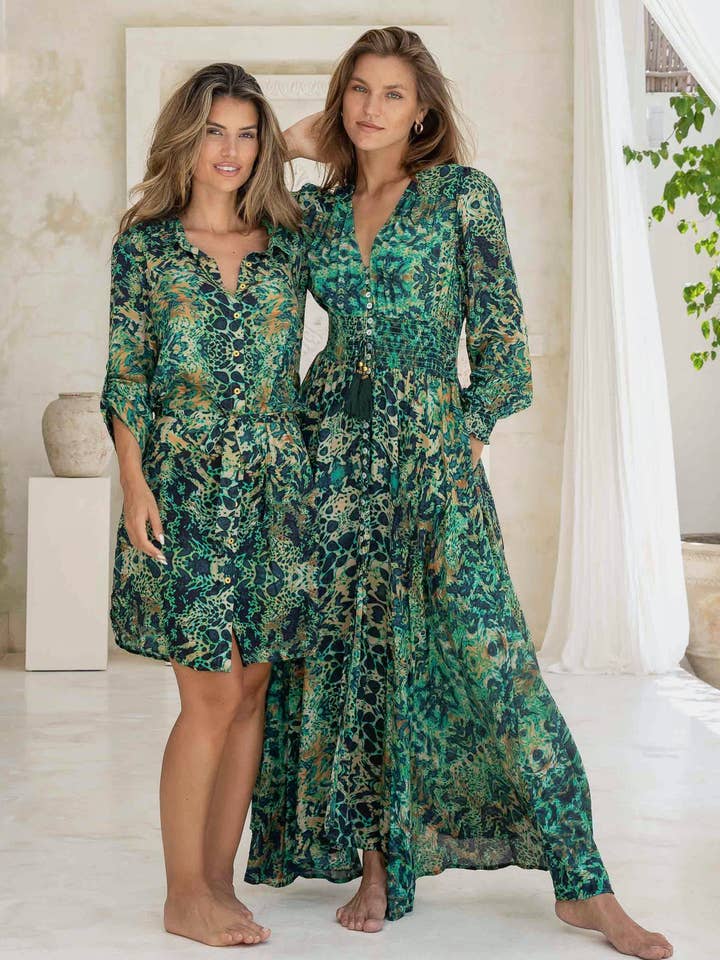 Sophia Alexia - Wholesale Dress - Women's - EMERALD LEOPARD ST TROPEZ MAXI DRESS7