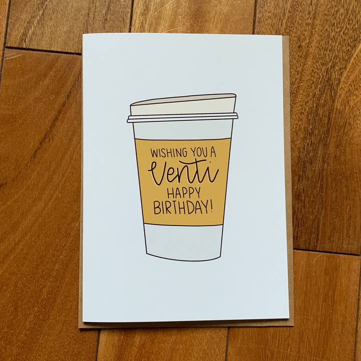 Stone Donut Design, LLC - Vente Cartes d'anniversaire - Carte à café Venti Happy Birthday To Go0
