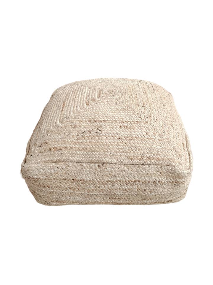 Jute pouf model: BETH (60 cm wide x 35 cm high) for wholesale by Intertrade s.a