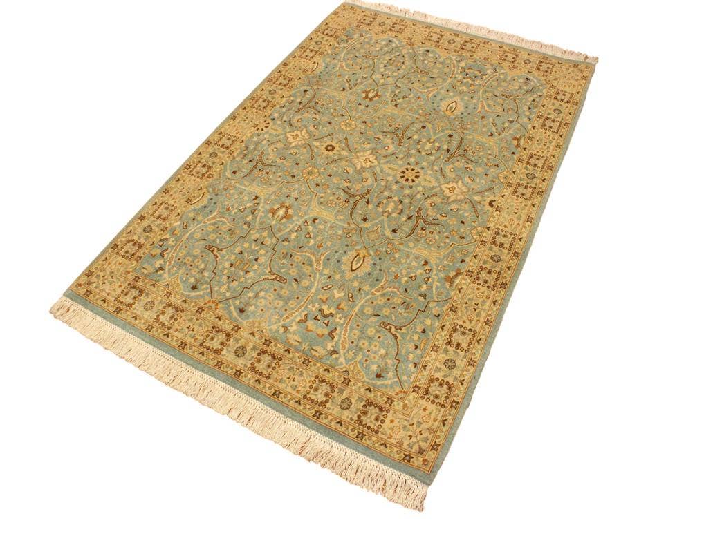 Arshs Fine Rugs - Wholesale  - Turkish Knotted Istanbul Jean Blue/Ivory Wool Rug - 4'2'' x 6'2''0