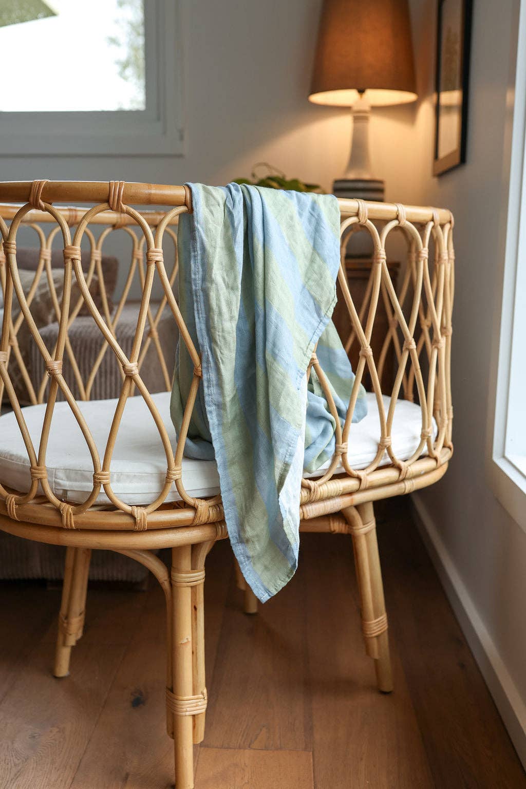 Tilda & Moo - Wholesale Swaddle - Baby - Ocean Tide Stripe | Swaddle7