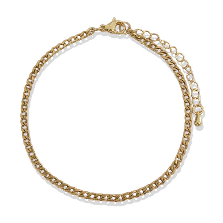 Curb Gold Chain Bracelet for wholesale by Love, Paige Designs