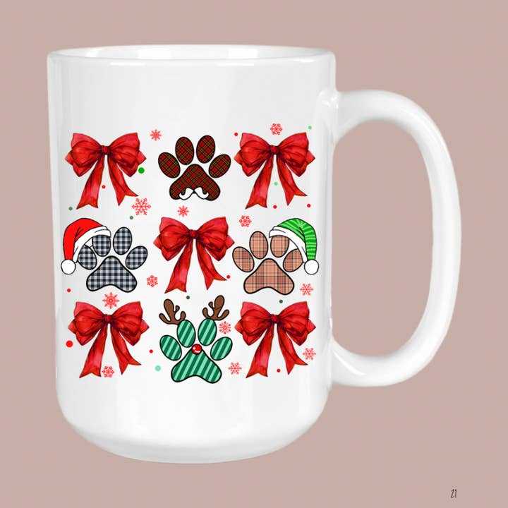 Cane di Natale, Gatto, Zampe, Tazza da caffè, Cappello di Babbo Natale per la vendita all'ingrosso da parte di GirlySips