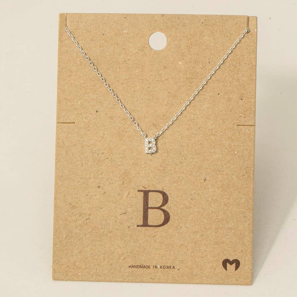 Fame Accessories - Vendita all'ingrosso Collana con ciondolo/pendaglio - Mini collana iniziale con strass6