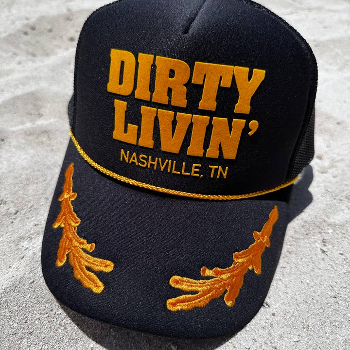 Dirty Livin’ - Wholesale Trucker Hat - Unisex - Dirty Livin' Nashville Gold Leaf Trucker Hat