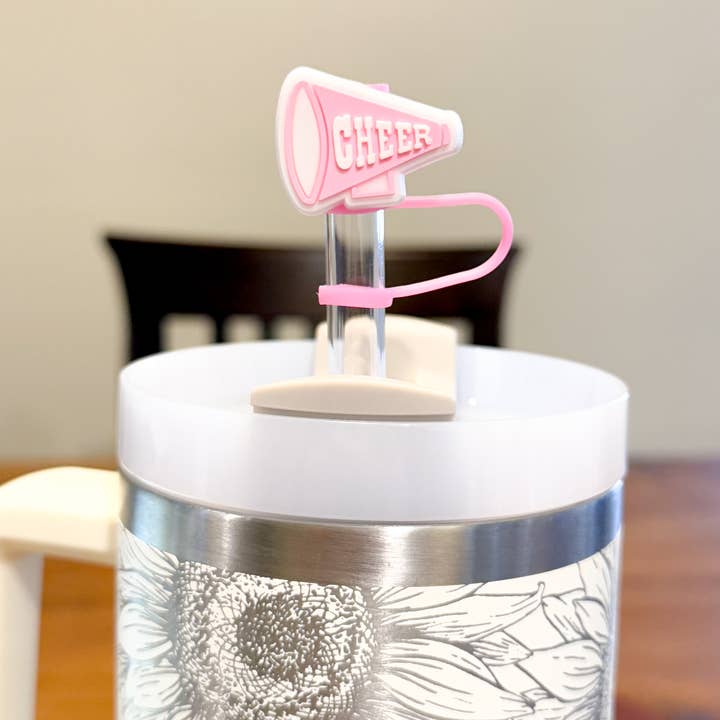 Vroom Blooms – Palhinha por atacado – Pacote de 3 Cupper de Palha - Pink Cheer, Pom Pom, Cheerleader Jump 3