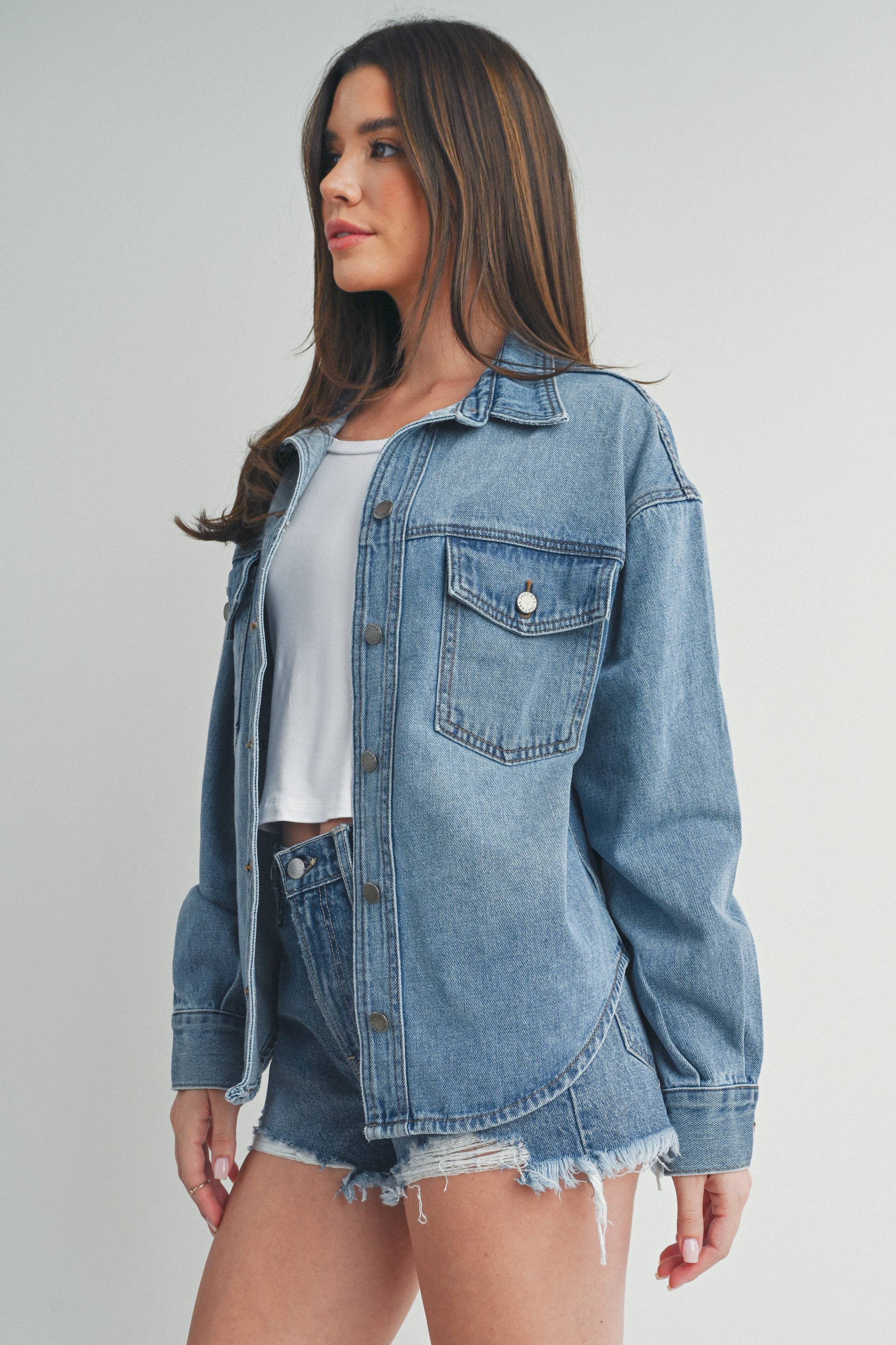 Just USA Jeans - Wholesale Shirt Jacket/Shacket - Women's - JA230N - MED - Shacket1