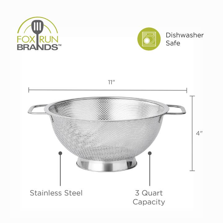 Fox Run Brands - Wholesale Colander - Fox Run Large Stainless Steel Colander, 3 Quart Strainer1