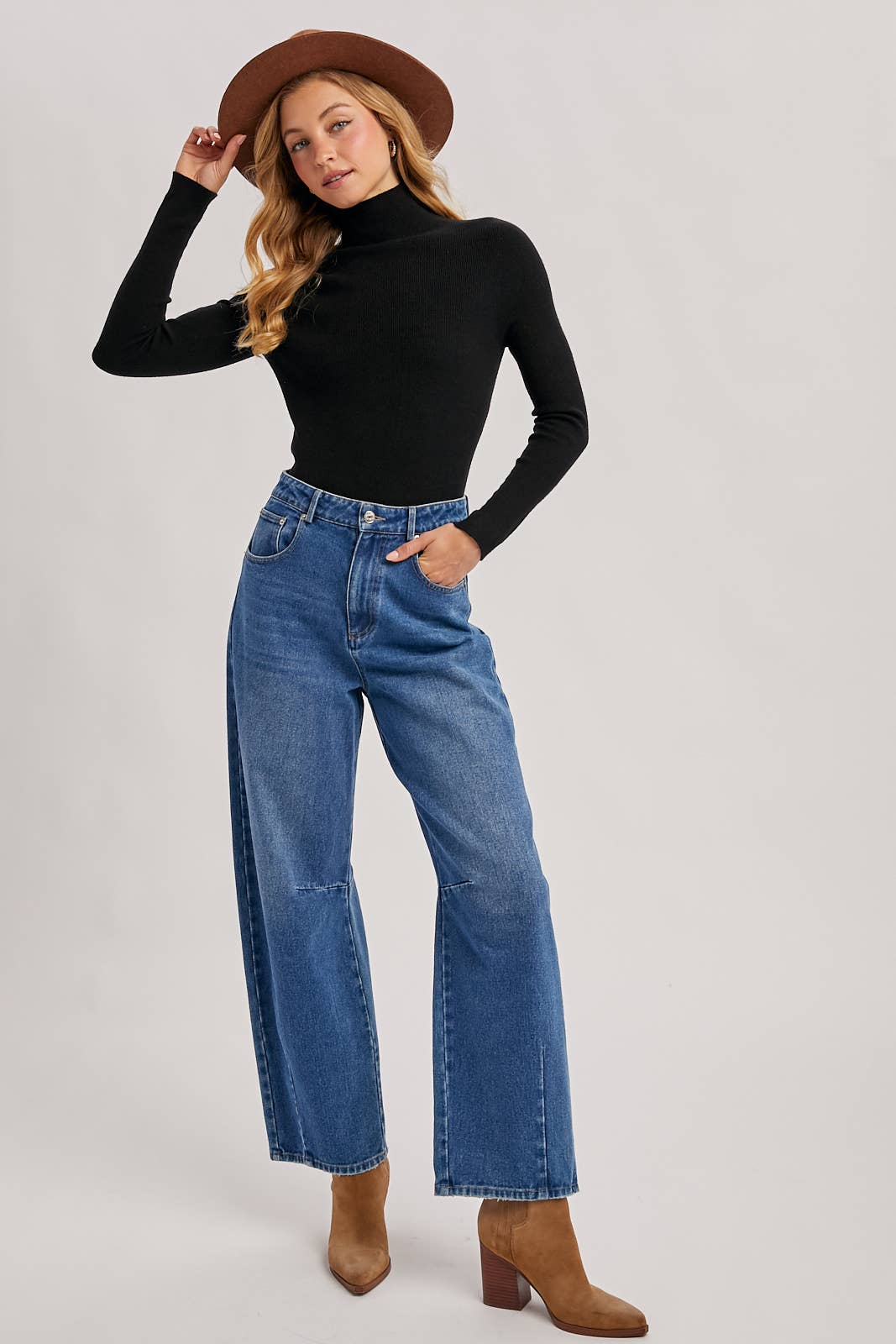 Bluivy - Wholesale Knit Sweater - Women's - WHOLEGARMENT MOCK NECK RIBBED KNIT SWEATER7