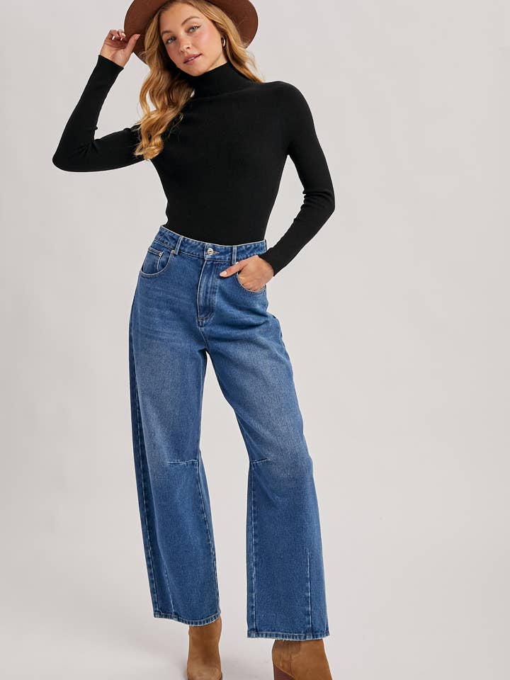 Bluivy - Wholesale Knit Sweater - Women's - WHOLEGARMENT MOCK NECK RIBBED KNIT SWEATER7