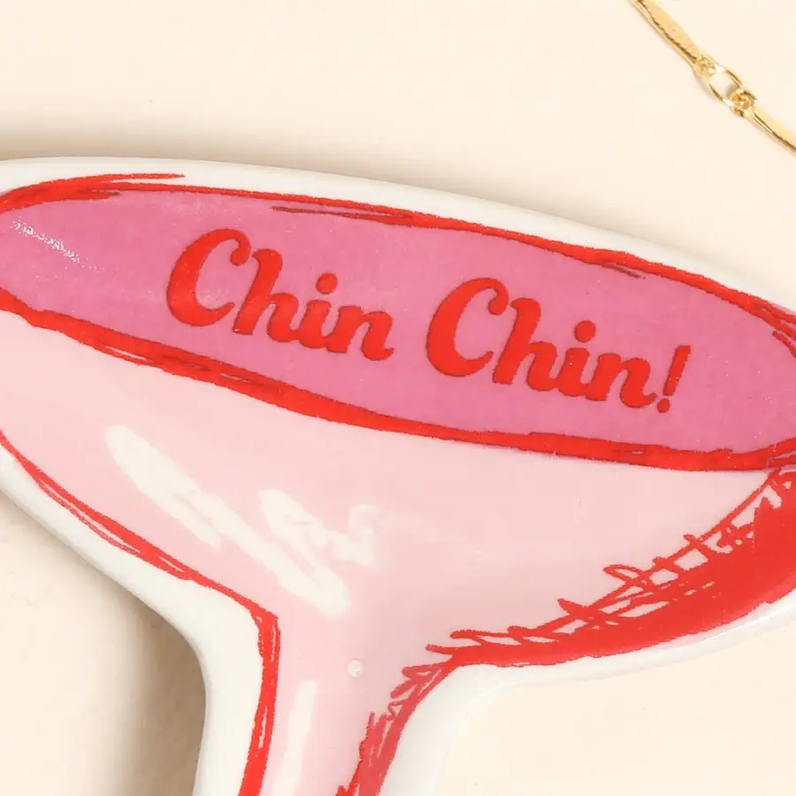 Lisa Angel – wholesale Jewellery dish – Chin Chin Cocktail Ceramic Trinket Dish1