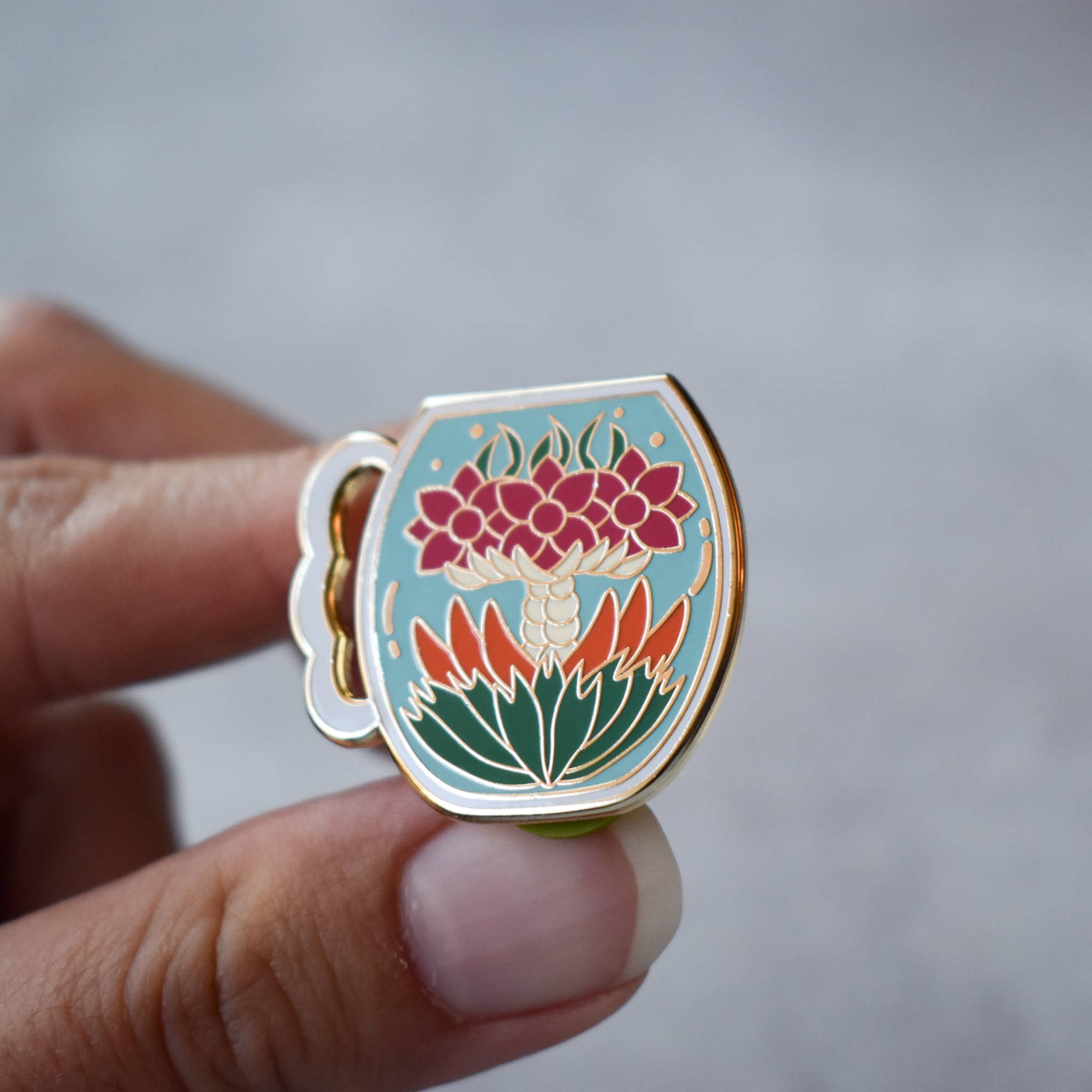 Tea Thoughts - Wholesale Lapel Pin/Button - Blooming Tea Enamel Pin7