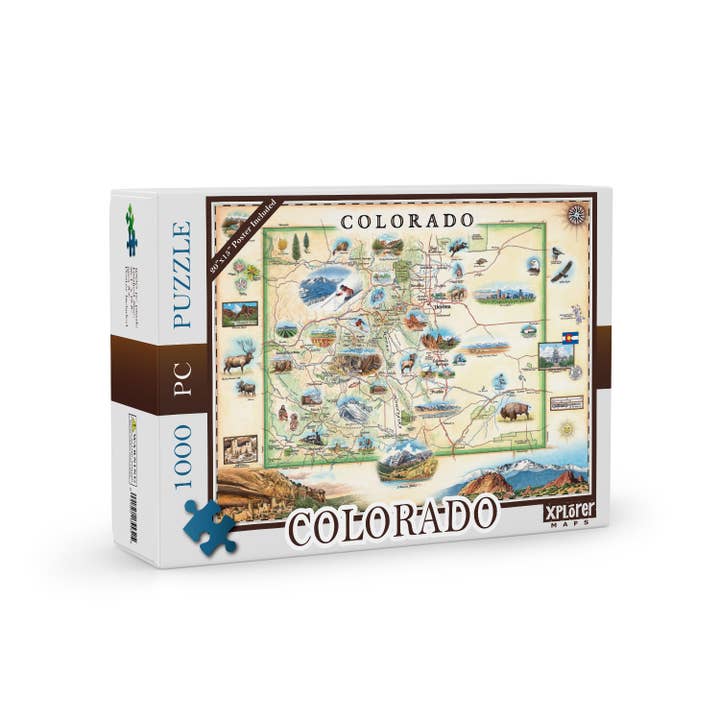 XPLORER MAPS - Wholesale Puzzle - Adult - Colorado State Map Jigsaw Puzzle - 1000 Pieces