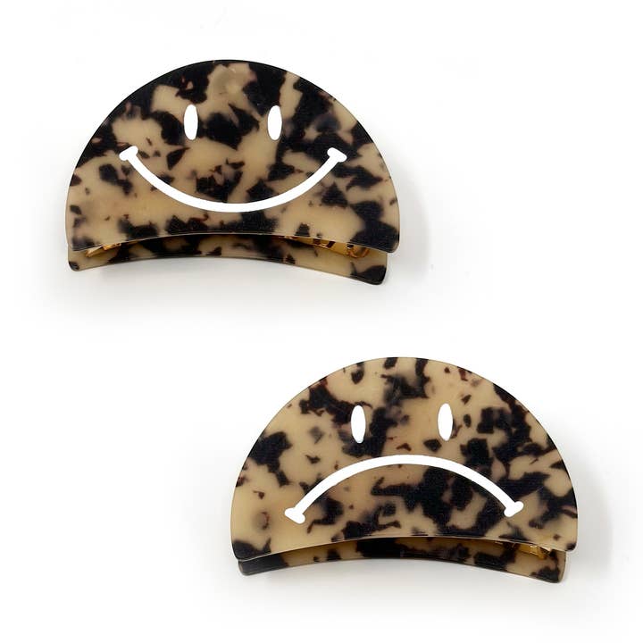 Rainbow Unicorn Birthday Surprise - Vente Pince à cheveux – femme - Pince à cheveux multi-motifs Smiley Face / Frowny Face2