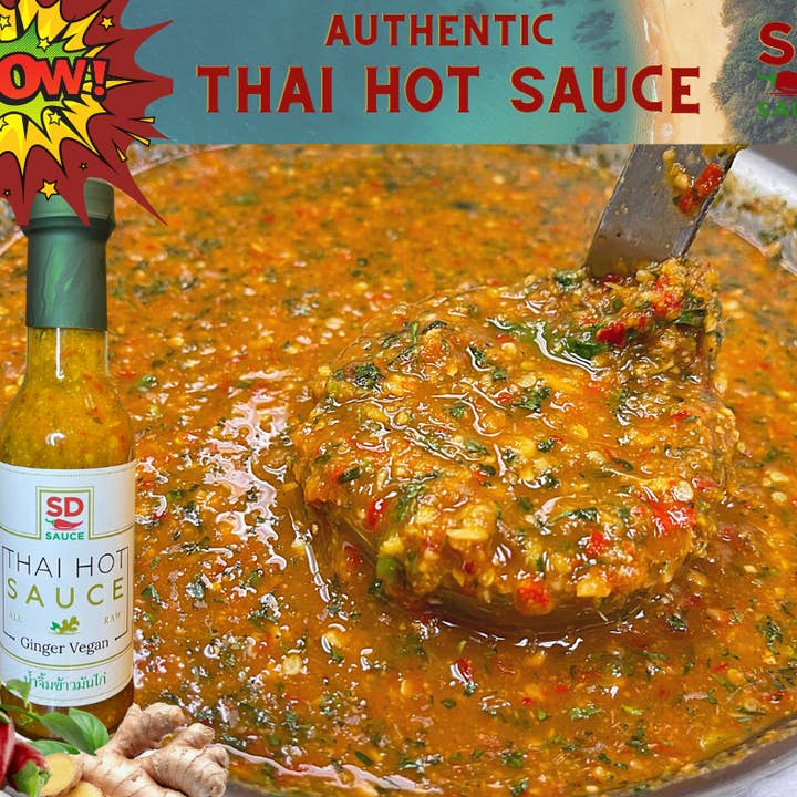 Super Delicious LLC - Vendita all'ingrosso Salse piccanti - Salsa calda tailandese - zenzero vegano (bottiglia da 6oz)1