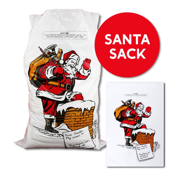 eBuyGB Craft Blanks - Wholesale Christmas Decoration - 4 Pack Giant Santa Sack Jumbo Father Christmas Gift Bag Xmas