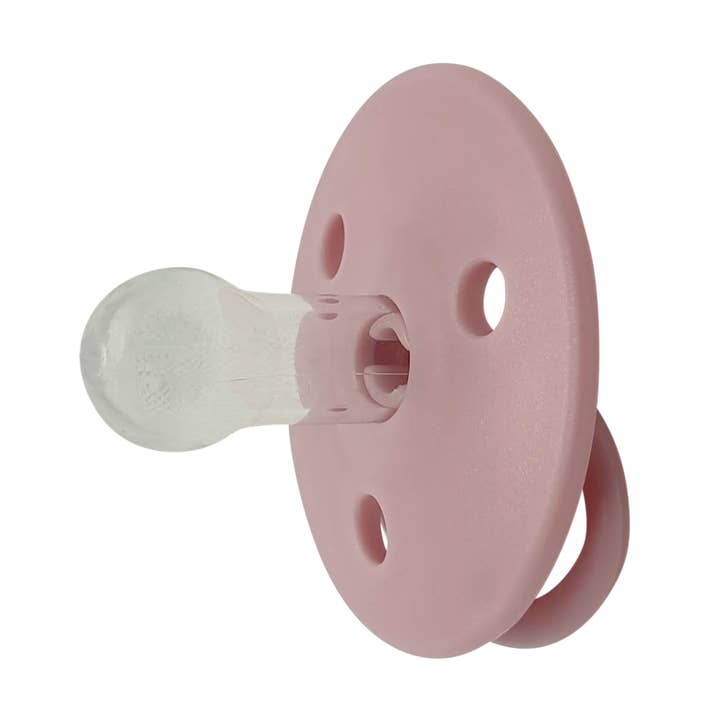 Sucette ronde en silicone 0 mois « Rose » pour la vente par mininor