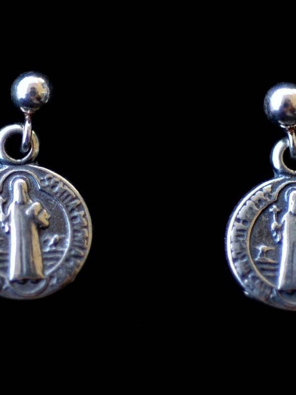 SSE25- Sterling Silver St. Benedict Earrings for wholesale by Contreras Designs