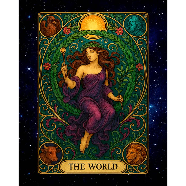 Mowbi - Vendita all'ingrosso Stampa artistica - Il Mondo - Stampe d'Arte dei Tarocchi – Opera d'Arte 8″x10″ per Cornice 11″x14″