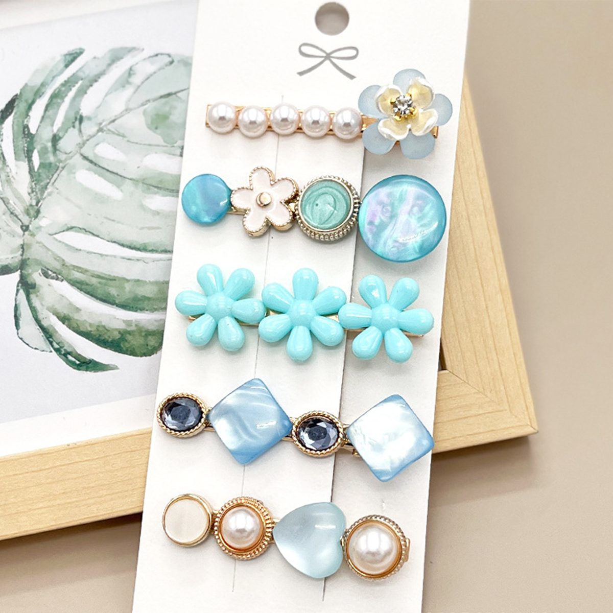 ACCITY - Wholesale Hair Clip - Women's - Rhinestone Pearl Hair Clip Set-Elegant Side Pin _CWASC0349630