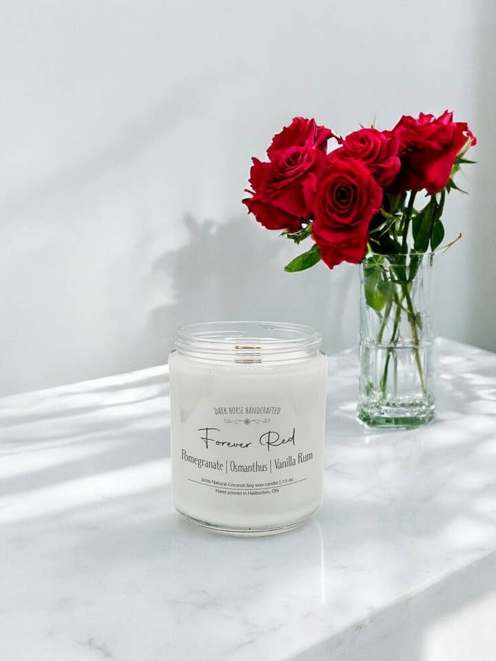 Forever Red - Scented Soy Candle for wholesale by Dark Horse Handcrafted