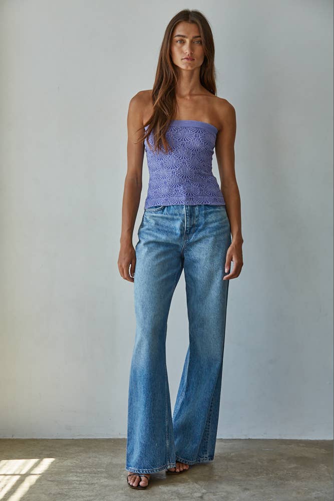 By Together - Vente Bustier – femme - S1241A | Top bandeau sans coutures en jacquard tricoté modal, nylon et spandex1