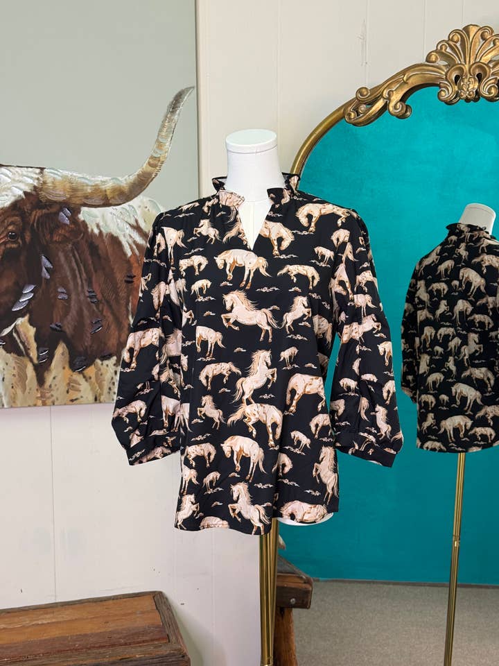 3/4-Arm-Top Fresh Horses für den Großhandel von Rockin A Design