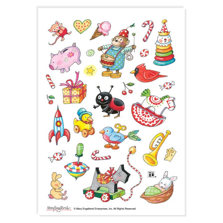 Feuille d'autocollants Littlest Night Before Christmas pour la vente par Mary Engelbreit Studios