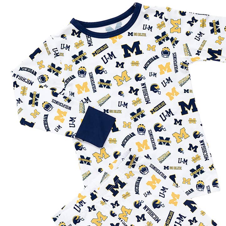 Tailgate Tikes - Wholesale Sleepwear Set - Kids - Michigan Wolverines Two-Piece Pajama Set3