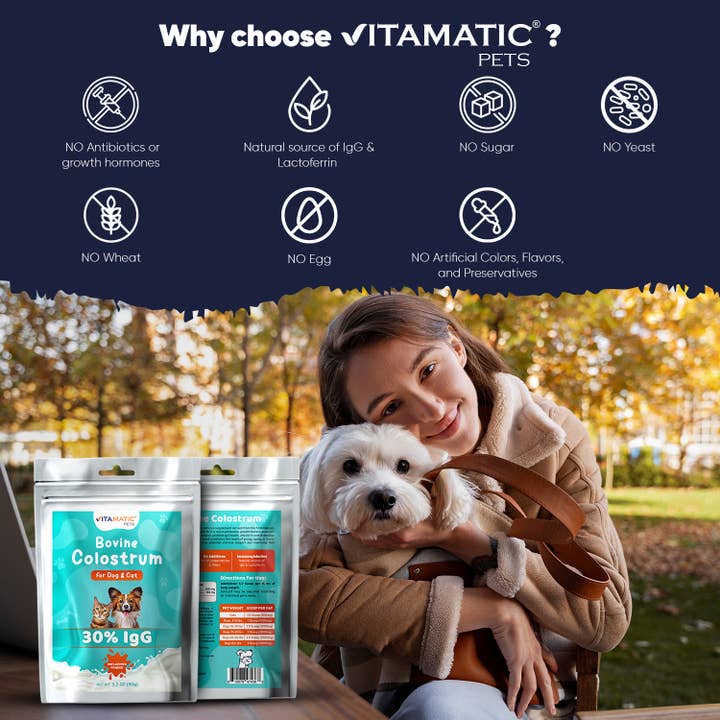 Vitamatic – wholesale Pet supplement – Cat/dog – Vitamatic | Bovine Colostrum for Dogs and Cats | 90 Grams