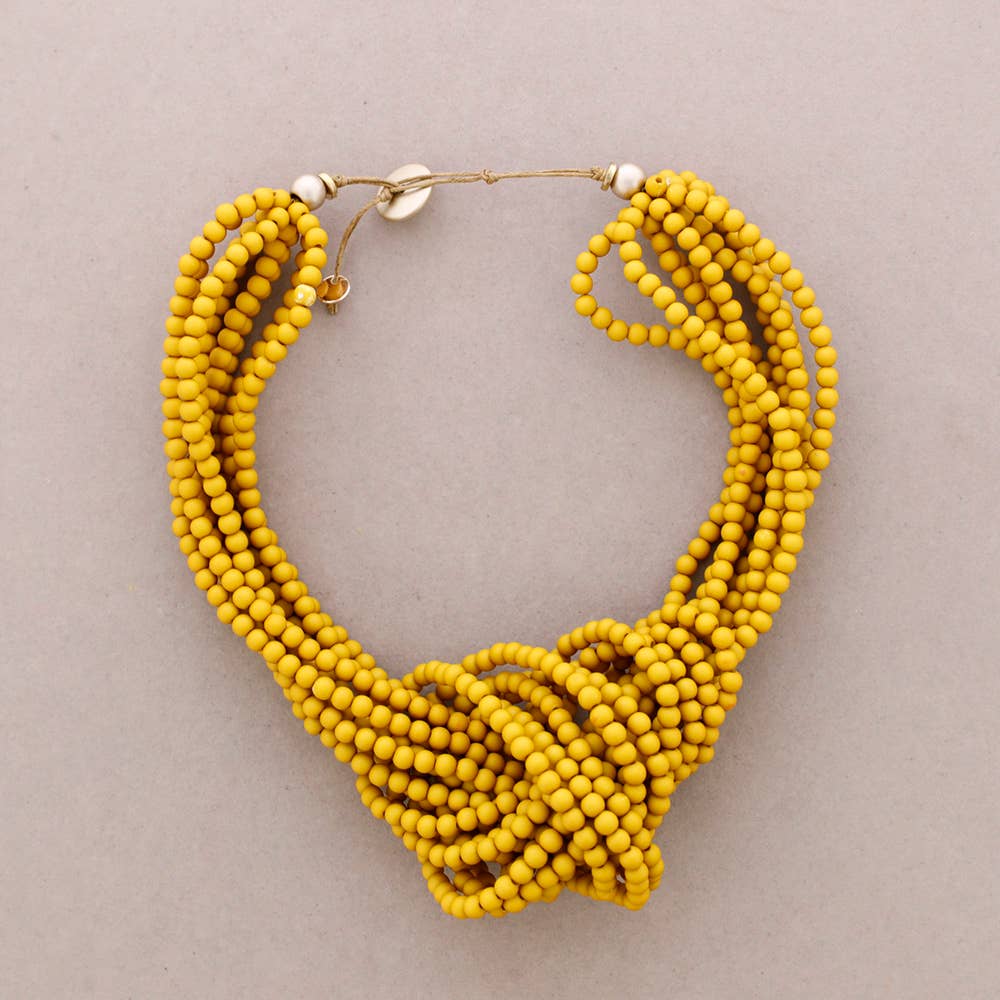 Sonata - Wholesale Beaded/Pearl Necklace - Resin Bead Knot Choker (B)5