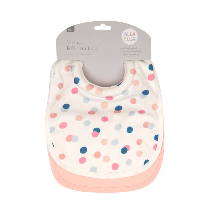 Roll Neck Bibs 2pk - Confetti for wholesale by All4Ella
