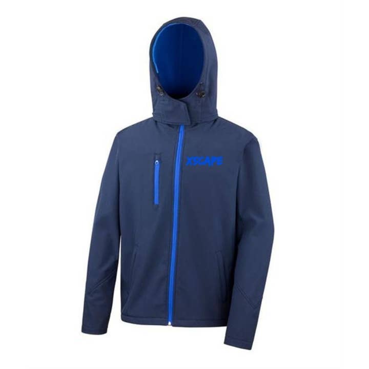 X5CAPE blauwe aanpasbare softshell-jas met volledige ritssluiting voor wholesale door X5CAPE