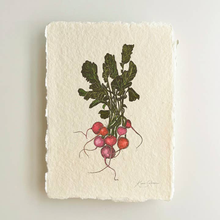 Bos radijzen Heirloom Kunst Print op handgemaakt papier voor wholesale door Kaari & Co.
