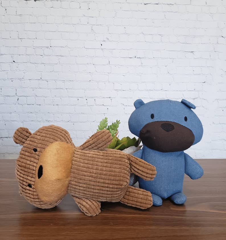 Lily Anne Boutique - Wholesale Pet Plush Toy - Dog - Bear Dog Toy - Denim1