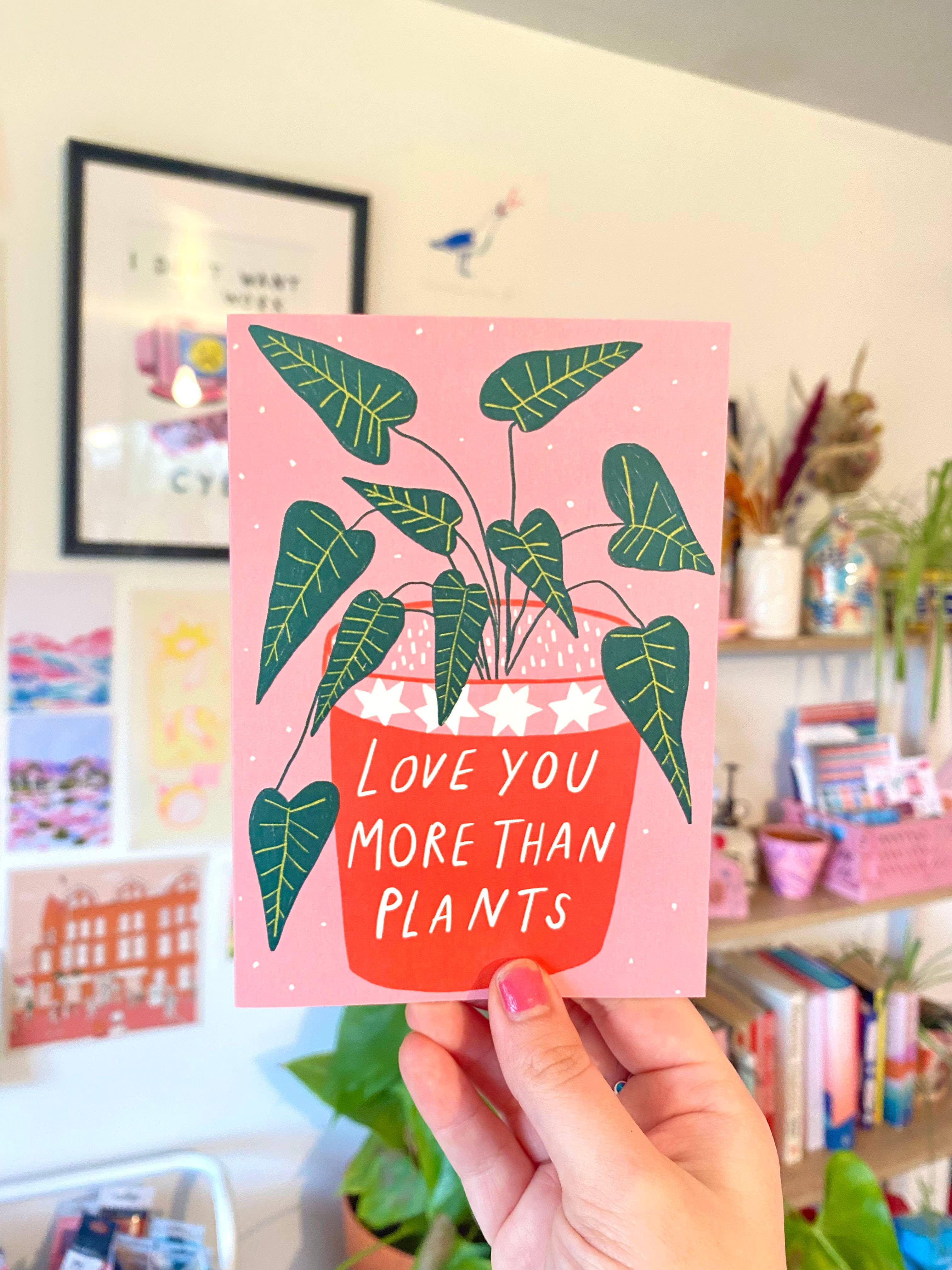 Kerrie Illustrates - Wholesale Valentine's Day Card - Love You More Than Plants Valentines Greetings Card | Punny 1