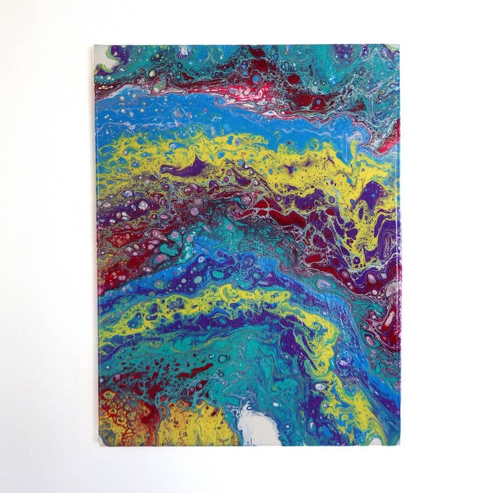 Tableau abstrait contemporain style fluid art 40 x 31 cm pour la vente par Atelier E.Pic