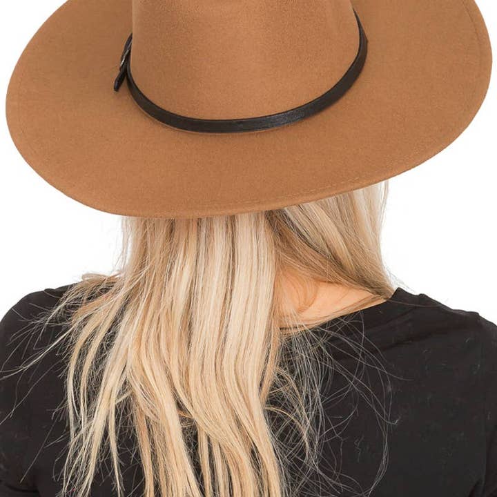 Cap Zone - Wholesale Fedora - Women's - Red Bottom Black Belt Rancher Hat Wide Brim30