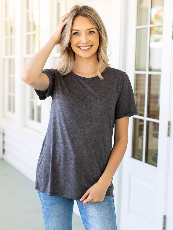 Ljusgrå tröja med rund hals för wholesale av Clov Blanks