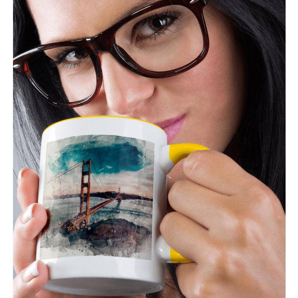 3dRose - Wholesale Coffee Mug - 3dRose, Image Of Watercolor Golden Gate Bridge Scene, Mug1