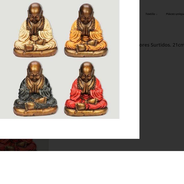 Estatua Monje Shaolin Crema 22 cm para venta al por mayor de WLM