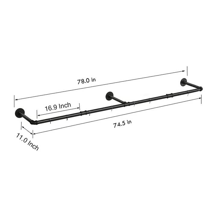 SERENITA - Wholesale Coat Rack - Industrial Pipe Clothing Rack Bar, Hanging Rod, wall-mounted