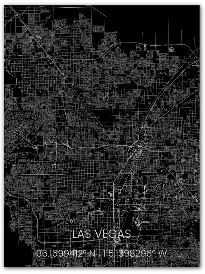 Mapa de la ciudad de metal Las Vegas para venta al por mayor de Brandthout.