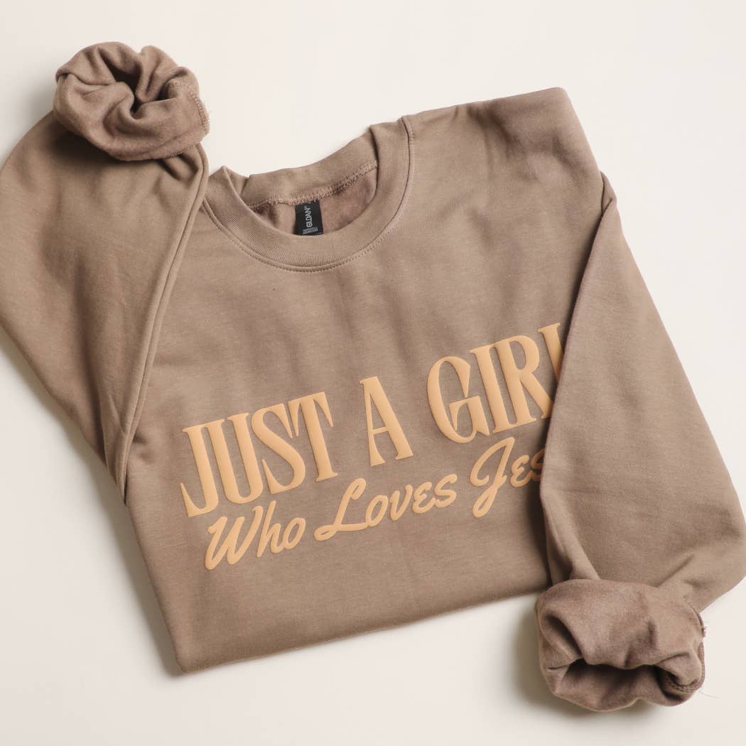 Fashion City - Wholesale Graphic Sweatshirt - Women's - JUST A GIRL WHO LOVES JESUS PUFF MIDWEIGHT Sweatshirt0