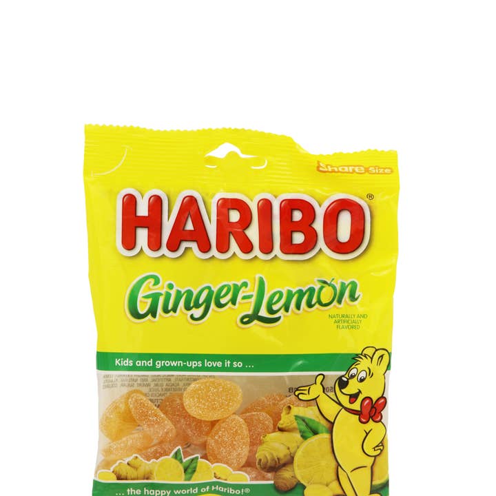 Haribo Ginger Lemon, 4oz, 12ct Case for wholesale by Grandpa Joe's Candy Shop