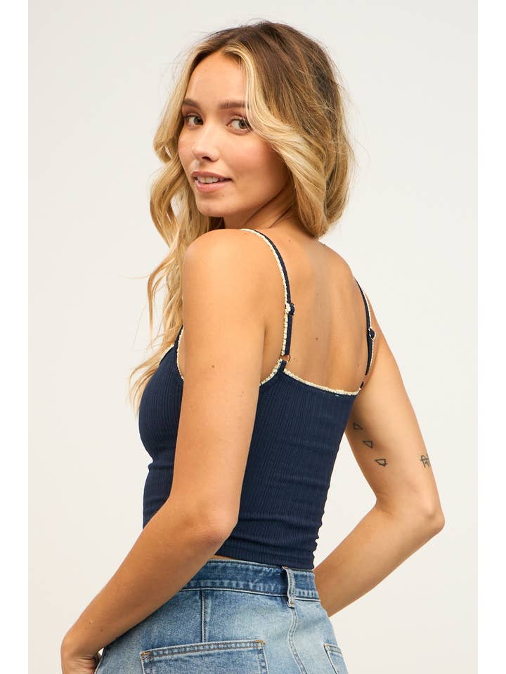 Sky to Moon - Vente Débardeur – femme - DÉBARDEUR COURT AJUSTÉ À RUBAN POINT SANS MANCHES32